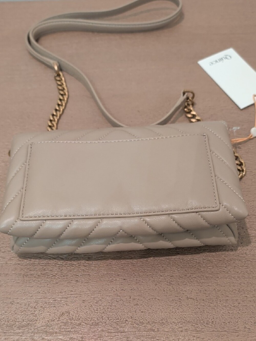 Quince Chevron-Quilted Shoulder Bag - Taupe - Picture 3 of 4